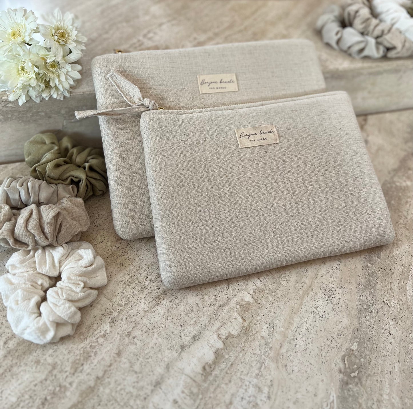 Pouch coton linen pochette