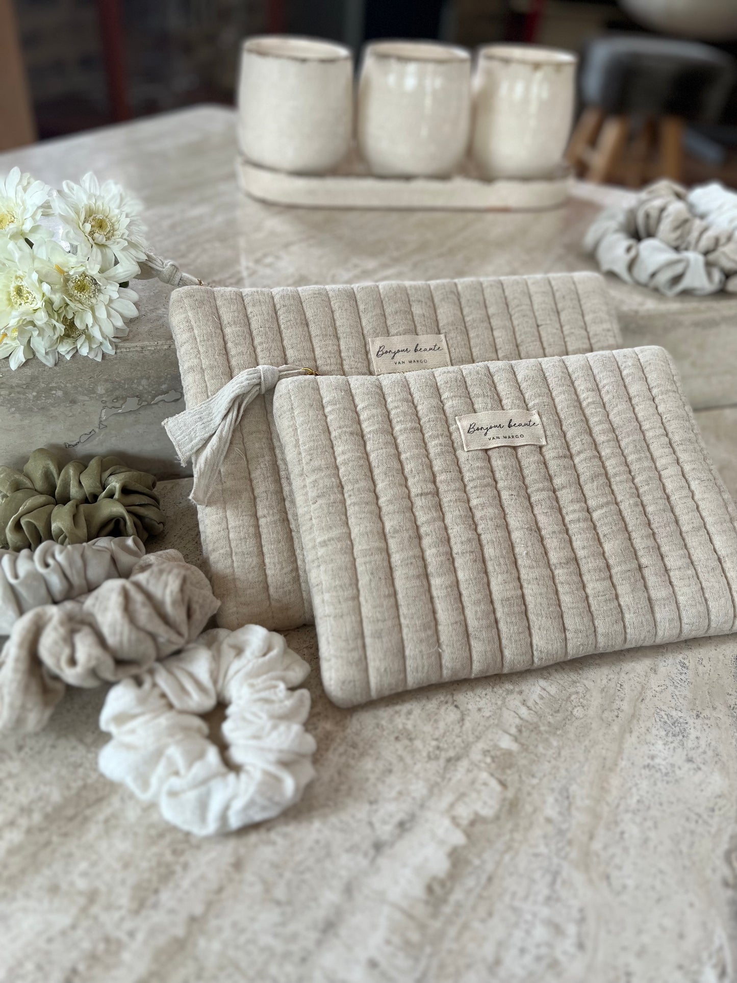 Pouch coton linen pochette